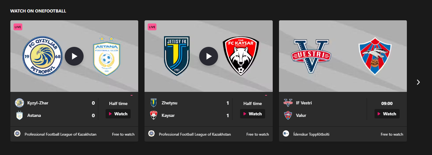 watch football matches with OneFootball